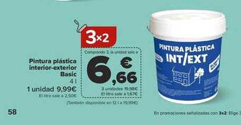Carrefour Pintura plástica interior-exterior basic oferta
