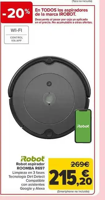 Carrefour Robot aspirador roomba r697 oferta