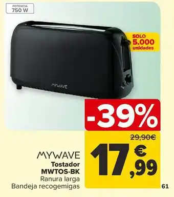 Carrefour Mywave tostador mwtos-bk oferta