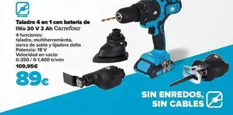 Carrefour Taladro 4 en 1 con batería de litio 20v 2ah carrefour oferta