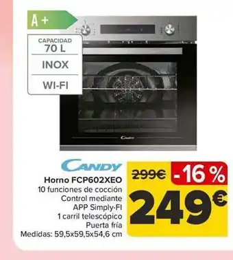 Carrefour Candy horno fcp602xeo oferta