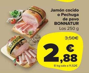 Carrefour Market Jamón cocido o pechuga de pavo bonnatur oferta