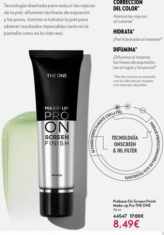 Oriflame Prebase on screen finish make up pro the one oferta
