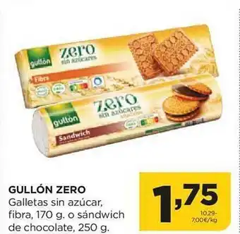 Alimerka Gullón zero galletas sin azúcar fibra o sándwich de chocolate oferta