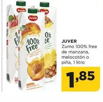 Alimerka Juver zumo 100% free de manzana, melocotón o piña oferta