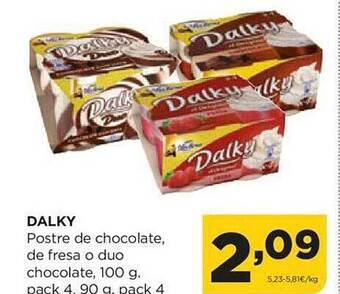 Alimerka Dalky postre de chocolate, de fresa o duo chocolate oferta