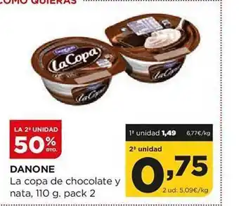 Alimerka La 2a unidad 50% dto. danone la copa de chocolate y nata oferta