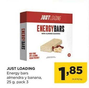Alimerka Just loading energy bars almendra y banana oferta
