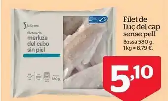 La Sirena Filet de lluç del cap sense pell oferta