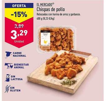 ALDI El mercado chispas de pollo oferta