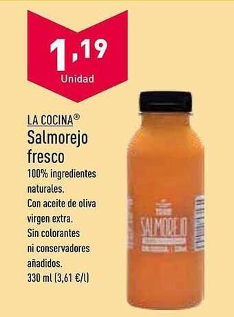 ALDI La cocina salmorejo fresco oferta