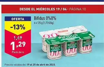ALDI Bifidus 0%0% oferta