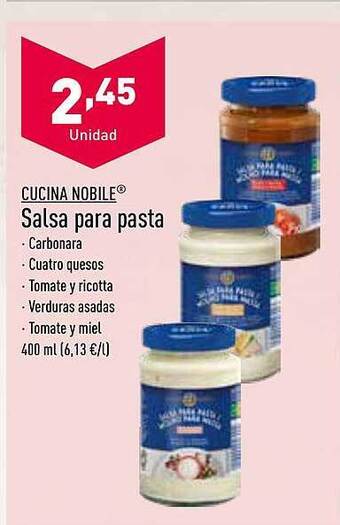 ALDI Cucina nobile salsa para pasta oferta