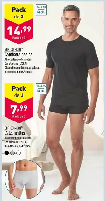 ALDI Enrico mori camiseta básica enrico mori calzonicillos oferta