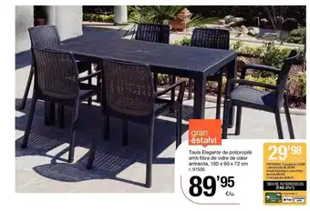 BonpreuEsclat Taula elegante de polipropilè amb fibra de vidre de color antracita oferta