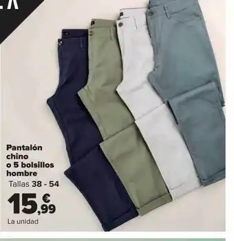 Carrefour Pantalón o 5 bolsillos hombre oferta