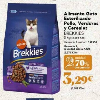Gadis Alimento Gato Esterilizado Pollo, Verduras y Cereales Brekkies oferta