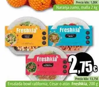 Unide Supermercados Ensalada bowl california, césar o atún freshkia oferta