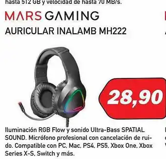 Microsshop Mars gamgin auricular inalamb mh222 oferta