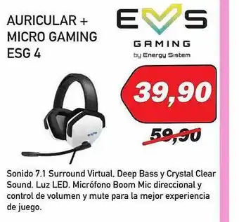 Microsshop Auricular + micro gaming esg 4 e s gaming oferta