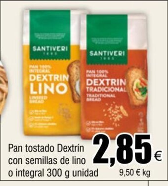 FROIZ Pan Tostado Dextrin Con Semillas De Lino o Integral 300 g Unidad oferta