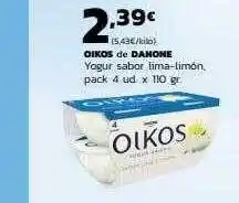 Supermercados Lupa Oîkos de danone yogur sabor lima-limón oferta
