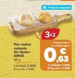 Carrefour Pan rústico redondo sin gluten airos oferta