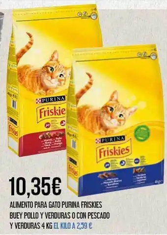 Claudio Alimento para gato purina friskies buey pollo y verduras o con pescado y verduras 4 kg oferta