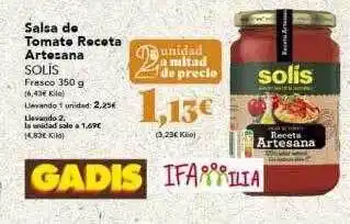 Gadis Salsa de tomate receta artesana solis oferta