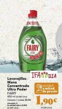 Gadis Lavavajillas mano concentrado ultra poder fairy oferta