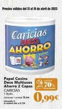 Gadis Papel cocina deco multiusos ahorro 2 capas caricias oferta