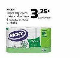 Supermercados Lupa Nicky papel higiénico nature aloe vera oferta