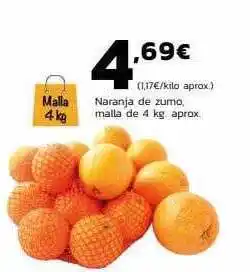 Supermercados Lupa Naranja de zumo, malla de 4 kg oferta
