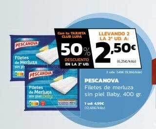 Supermercados Lupa Pescanova filetes de merluza sin piel baby oferta