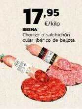 Supermercados Lupa Ibisma chorizo o salchichón cular ibérico de bellota oferta
