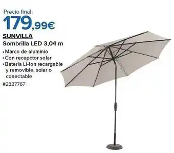 Costco Sunvilla sombrilla led oferta