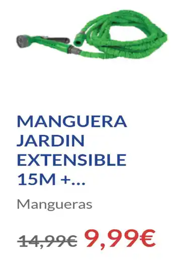 Manguera Jardin Extensible 15m +