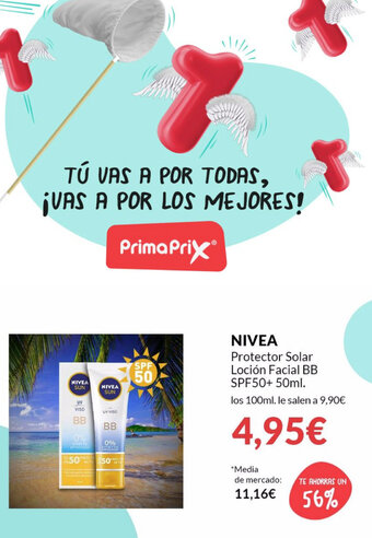 PrimaPrix Nivea Protector Solar Loción Facial BB SPF50+50ml oferta