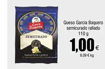 FROIZ Queso garcía baquero semicurado rallado oferta