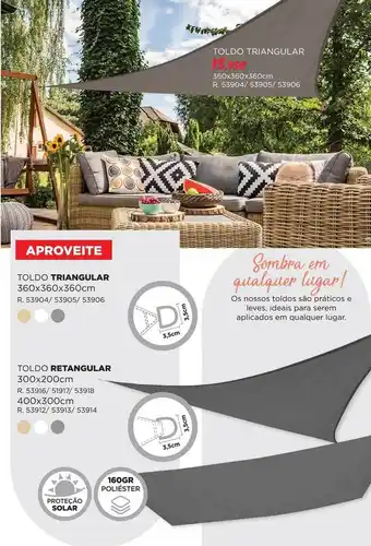 Espaço Casa Toldo triangular, toldo retangular oferta