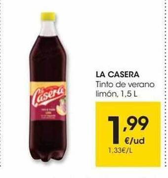 Eroski La casera tinto de verano limón oferta
