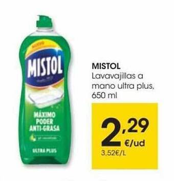 Eroski Mistol lavavajillas a mano ultra plus oferta
