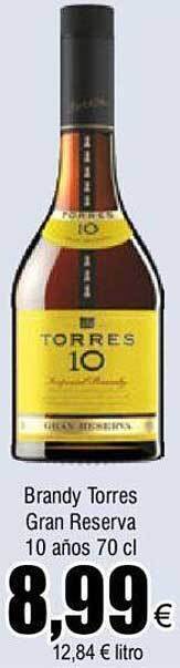FROIZ Brandy torres gran reserva 10 años oferta
