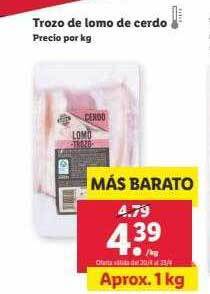 Lidl Trozo de lomo de cerdo oferta