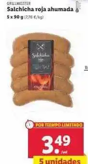 Lidl Grillmeister salchicha roja ahumada oferta