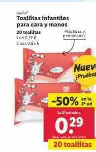 Lidl Lupilu toallitas infantiles para cara y manos oferta