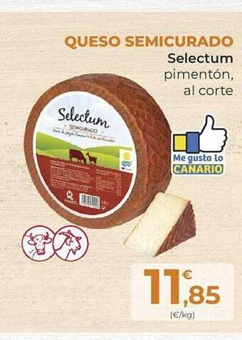 SPAR Queso semicurado selectum pimentón al corte oferta