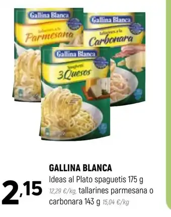 Coviran Gallina Blanca Ideas al Plato Spaguetis 175g Tallarines Parmesana o Carbonara 143g oferta