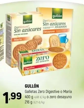 Coviran Gullón Galletas Zero Digestive o Maria 400g o Zero Desayuno 216g oferta