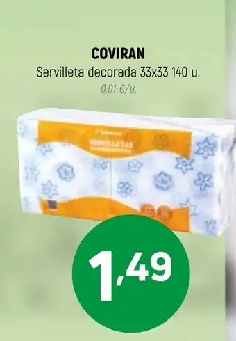 Coviran Coviran Servilleta Decorada 33x33 140u oferta